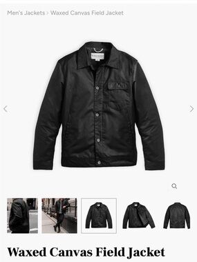 Thursday Boot Company Mens Black Waxed Canvas Field Jacket Size L